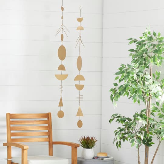 48" Gold Metal Eclectic Wind Chime, 2ct.